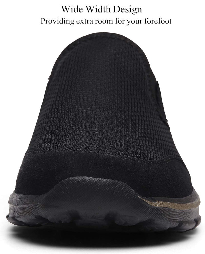 INMINPIN Unisex Slippers Casual Clog House Shoes Comfort Slip-On Walking Mules with Indoor Outdoor Anti-Skid Sole for Men and Women, All Black, 6 Women/4.5 Men - Image 5